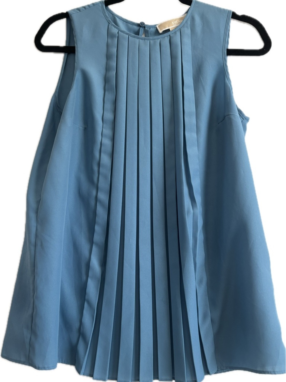 Michael Kors Sky Blue Pleated Sleeveless Dress
